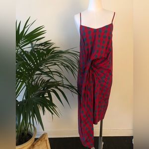 ❤️💙 Marquez Almeida asymmetrical blue and red checked dress size M ❤️💙